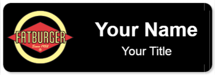 Custom name badges for Fatburger