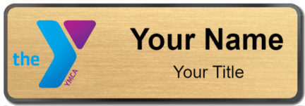 Custom name badges for YMCA Blue Logo