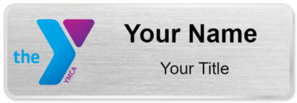 Custom name badges for YMCA Blue Logo