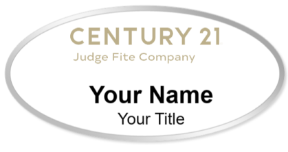 Custom name badges for Century 21 Judge Fite