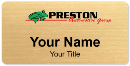 Custom name badges for Preston Automotive Group