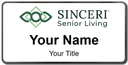 Custom name badges for Sinceri Senior Living