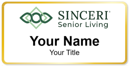 Custom name badges for Sinceri Senior Living