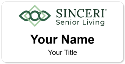 Custom name badges for Sinceri Senior Living