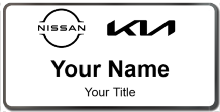 Custom name badges for Nissan Kia