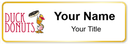 Custom name badges for Duck Donuts
