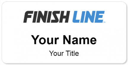 Custom name badges for Finish Line