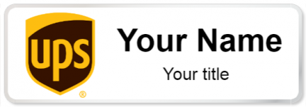 Custom name badges for UPS
