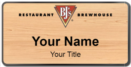 Custom name badges for BJs Brewhouse