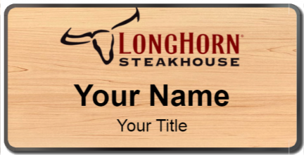 Custom name badges for Longhorn Steakhouse