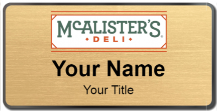 Custom name badges for McAlisters Deli