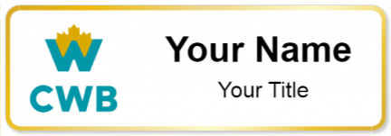 Custom name badges for Canadian Western Bank