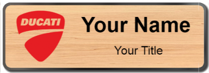 Custom name badges for Ducati