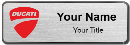 Custom name badges for Ducati