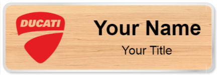 Custom name badges for Ducati