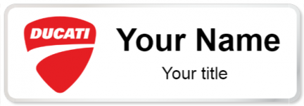 Custom name badges for Ducati