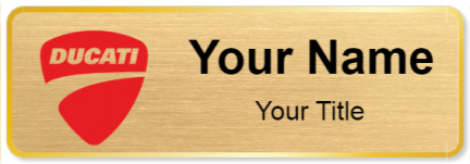 Custom name badges for Ducati