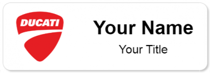 Custom name badges for Ducati