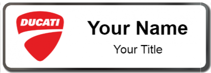 Custom name badges for Ducati