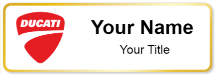 Custom name badges for Ducati