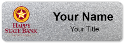 Custom name badges for Happy State Bank