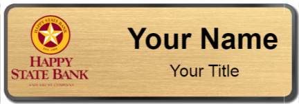 Custom name badges for Happy State Bank