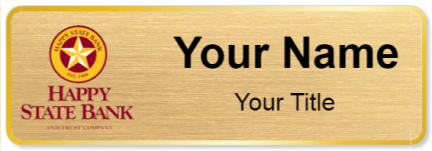 Custom name badges for Happy State Bank