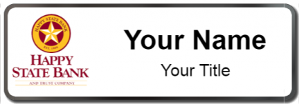 Custom name badges for Happy State Bank