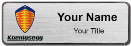 Custom name badges for Koenigsegg