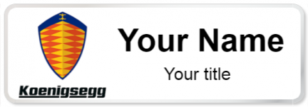Custom name badges for Koenigsegg