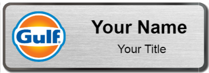 Custom name badges for Gulf Oil