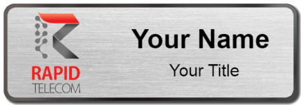 Custom name badges for Rapid Telecom