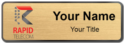 Custom name badges for Rapid Telecom