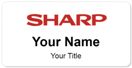 Custom name badges for Sharp