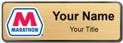 Custom name badges for Marathon Gas