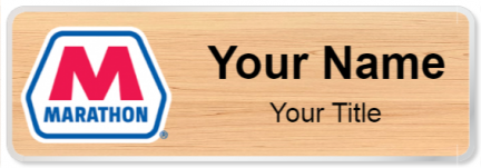 Custom name badges for Marathon Gas