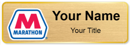 Custom name badges for Marathon Gas