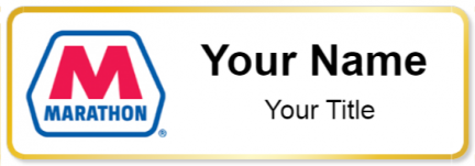 Custom name badges for Marathon Gas