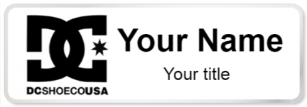 Custom name badges for DC Shoe