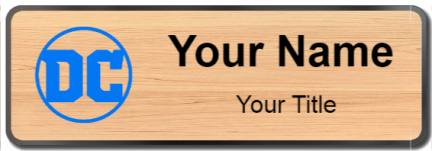 Custom name badges for DC Comics