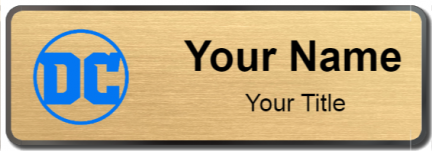Custom name badges for DC Comics