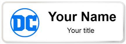 Custom name badges for DC Comics