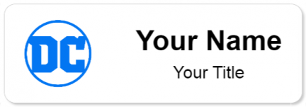 Custom name badges for DC Comics