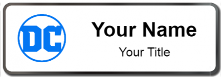 Custom name badges for DC Comics