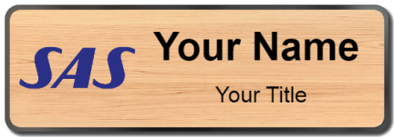 Custom name badges for SAS Scandinavian Airlines
