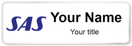 Custom name badges for SAS Scandinavian Airlines