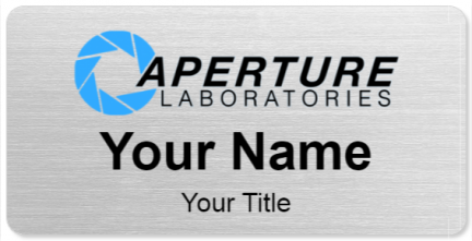 Custom name badges for Aperture Laboratories