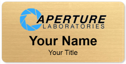 Custom name badges for Aperture Laboratories