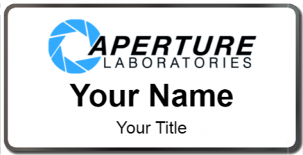 Custom name badges for Aperture Laboratories