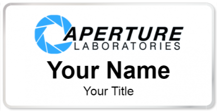 Custom name badges for Aperture Laboratories
